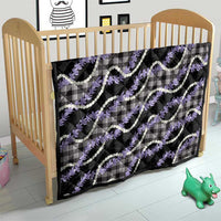 Black Hawaii Palaka Honohono Pikake Quilt Hawaiian Orchid Lei Polynesian Pattern - Polynesian Pride