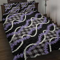 Black Hawaii Palaka Honohono Pikake Quilt Bed Set Hawaiian Orchid Lei Polynesian Pattern - Polynesian Pride