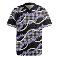 Black Hawaii Palaka Honohono Pikake Rugby Jersey Hawaiian Orchid Lei Polynesian Pattern - Polynesian Pride