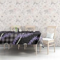 Black Hawaii Palaka Honohono Pikake Tablecloth Hawaiian Orchid Lei Polynesian Pattern - Polynesian Pride