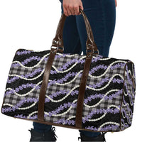 Black Hawaii Palaka Honohono Pikake Travel Bag Hawaiian Orchid Lei Polynesian Pattern - Polynesian Pride