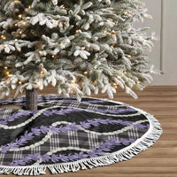 Black Hawaii Palaka Honohono Pikake Tree Skirt Hawaiian Orchid Lei Polynesian Pattern - Polynesian Pride