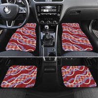Red Hawaii Palaka Honohono Pikake Car Mats Hawaiian Orchid Lei Polynesian Pattern - Polynesian Pride