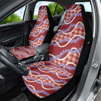 Red Hawaii Palaka Honohono Pikake Car Seat Cover Hawaiian Orchid Lei Polynesian Pattern - Polynesian Pride