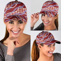 Red Hawaii Palaka Honohono Pikake Classic Cap Hawaiian Orchid Lei Polynesian Pattern LT14 - Polynesian Pride