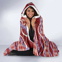 Red Hawaii Palaka Honohono Pikake Hooded Blanket Hawaiian Orchid Lei Polynesian Pattern - Polynesian Pride