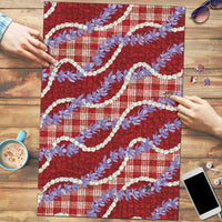 Red Hawaii Palaka Honohono Pikake Puzzle Hawaiian Orchid Lei Polynesian Pattern - Polynesian Pride
