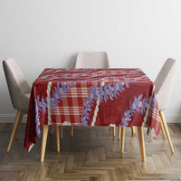 Red Hawaii Palaka Honohono Pikake Tablecloth Hawaiian Orchid Lei Polynesian Pattern - Polynesian Pride