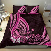 Pink Polynesia Easter Day Bedding Set Eggs With Bunny Polynesian Pattern
