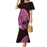 Pink Polynesia Easter Day Mermaid Dress Eggs With Bunny Polynesian Pattern LT14 Women Pink - Polynesian Pride