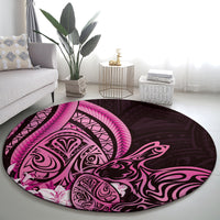 Pink Polynesia Easter Day Round Carpet Eggs With Bunny Polynesian Pattern LT14 - Polynesian Pride