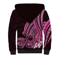 Pink Polynesia Easter Day Sherpa Hoodie Eggs With Bunny Polynesian Pattern LT14 - Polynesian Pride