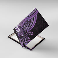 Purple Polynesia Easter Day Canvas Wall Art Eggs With Bunny Polynesian Pattern