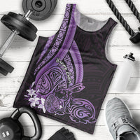 Purple Polynesia Easter Day Men Tank Top Eggs With Bunny Polynesian Pattern