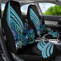 Turquoise Polynesia Easter Day Car Seat Cover Eggs With Bunny Polynesian Pattern