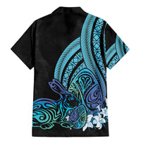 Turquoise Polynesia Easter Day Family Matching Mermaid Dress and Hawaiian Shirt Eggs With Bunny Polynesian Pattern