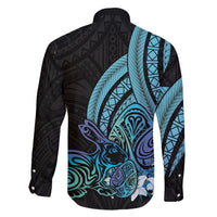 Turquoise Polynesia Easter Day Family Matching Summer Maxi Dress and Hawaiian Shirt Eggs With Bunny Polynesian Pattern