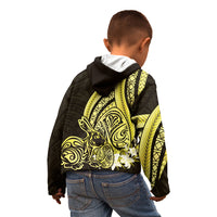Yellow Polynesia Easter Day Kid Hoodie Eggs With Bunny Polynesian Pattern