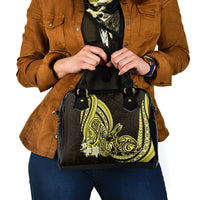 Yellow Polynesia Easter Day Shoulder Handbag Eggs With Bunny Polynesian Pattern