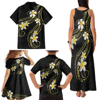 Polynesia Tattoo With Plumeria Family Matching Tank Maxi Dress and Hawaiian Shirt Elegant Vibes