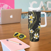 Polynesia Tattoo With Plumeria Tumbler With Handle Elegant Vibes LT14 - Polynesian Pride