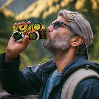 Vanuatu 1980 4 in 1 Can Cooler Tumbler Ni-Van Tamtam Sand Drawing Pattern