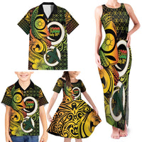 Vanuatu 1980 Family Matching Tank Maxi Dress and Hawaiian Shirt Ni-Van Tamtam Sand Drawing Pattern