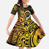 Vanuatu 1980 Kid Short Sleeve Dress Ni-Van Tamtam Sand Drawing Pattern