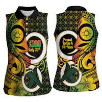 Vanuatu 1980 Women Sleeveless Polo Shirt Ni-Van Tamtam Sand Drawing Pattern