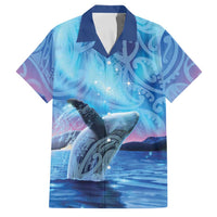New Zealand Matariki Humpback Whale Family Matching Long Sleeve Bodycon Dress and Hawaiian Shirt Paikea Maori New Year Blue Galaxy