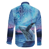 New Zealand Matariki Humpback Whale Family Matching Short Sleeve Bodycon Dress and Hawaiian Shirt Paikea Maori New Year Blue Galaxy