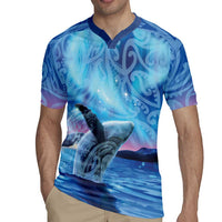New Zealand Matariki Humpback Whale Rugby Jersey Paikea Maori New Year Blue Galaxy