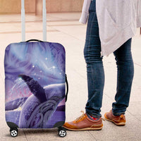 New Zealand Matariki Humpback Whale Luggage Cover Paikea Maori New Year Purple Galaxy