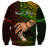 Personalised Father Day Hawaii Sweatshirt Kanaka Kakau Hauoli La Makuakane LT14 - Polynesian Pride