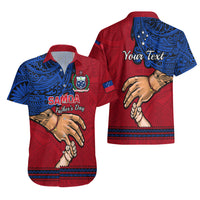 Personalised Father Day Samoa Hawaiian Shirt Manuia le Aso Sa o Tama Red Version LT14 - Polynesian Pride