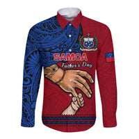 Personalised Father Day Samoa Long Sleeve Button Shirt Manuia le Aso Sa o Tama Red Version LT14 Unisex Red - Polynesian Pride