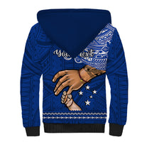 Personalised Father Day Samoa Sherpa Hoodie Manuia le Aso Sa o Tama Blue Version LT14 - Polynesian Pride