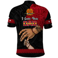 Polynesian Pride Father Day Papua New Guinea Polo Shirt PNG I Love You Dad Black Version LT14 - Polynesian Pride
