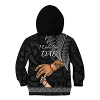 Polynesian Pride Father Day New Zealand Kid Hoodie Aotearoa Maori Fern I Love You Dad LT14 - Polynesian Pride