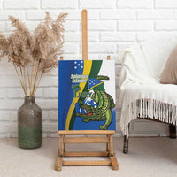 Solomon Islands Independence Day Canvas Wall Art Happy 7 July Crocodile Flag Style