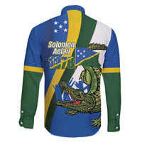 Solomon Islands Independence Day Family Matching Short Sleeve Bodycon Dress and Hawaiian Shirt Happy 7 July Crocodile Flag Style