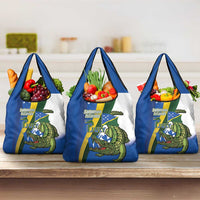 Solomon Islands Independence Day Grocery Bag Happy 7 July Crocodile Flag Style