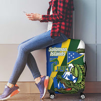 Solomon Islands Independence Day Luggage Cover Happy 7 July Crocodile Flag Style