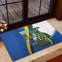 Solomon Islands Independence Day Rubber Doormat Happy 7 July Crocodile Flag Style