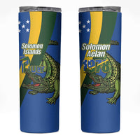 Solomon Islands Independence Day Skinny Tumbler Happy 7 July Crocodile Flag Style