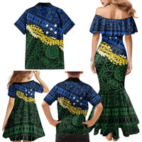 Halo Olaketa Solomon Islands Tapa Pattern Family Matching Mermaid Dress and Hawaiian Shirt