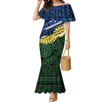 Halo Olaketa Solomon Islands Tapa Pattern Family Matching Mermaid Dress and Hawaiian Shirt