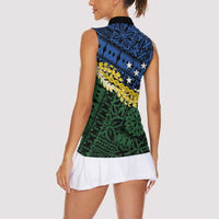 Halo Olaketa Solomon Islands Tapa Pattern Women Sleeveless Polo Shirt