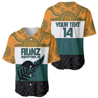 AUNZ Rugby Custom Baseball Jersey Australia Kangaroo New Zealand Silver Fern - Polynesian Pride