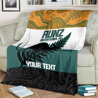AUNZ Rugby Custom Blanket Australia Kangaroo New Zealand Silver Fern - Polynesian Pride